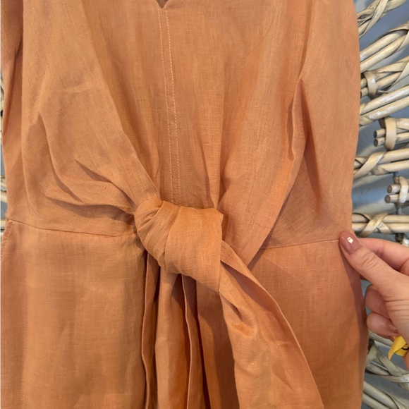 REISS RARE Sunset color
LINEN SIDE TIE MIDI DRESS - Picture 4 of 7